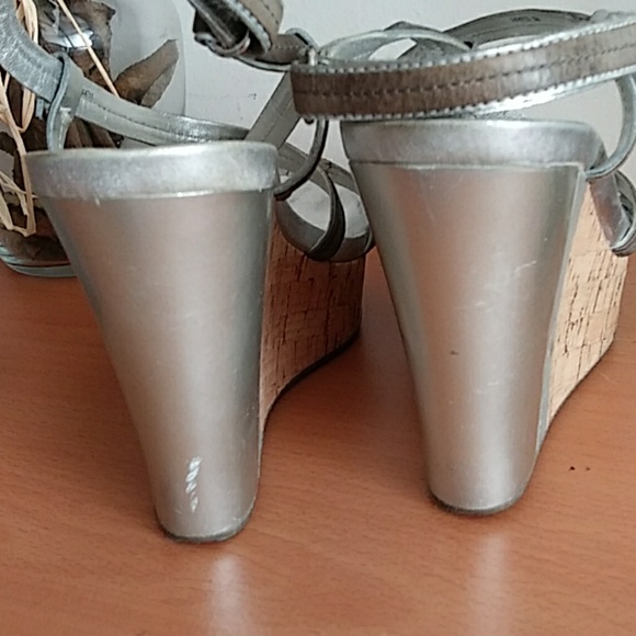 Prada Wedge Brown Cork Sandals 38 - Picture 3 of 8